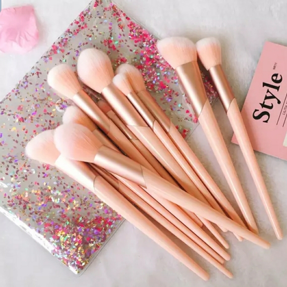 Other - 7 piece barbie blush makeup brush set Brand New